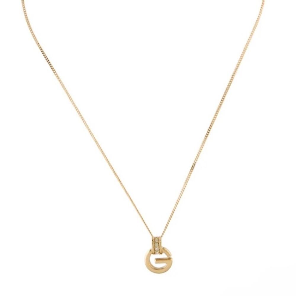 Vintage, GIVENCHY Gold Plated Crystal Pendant Necklace - EUC